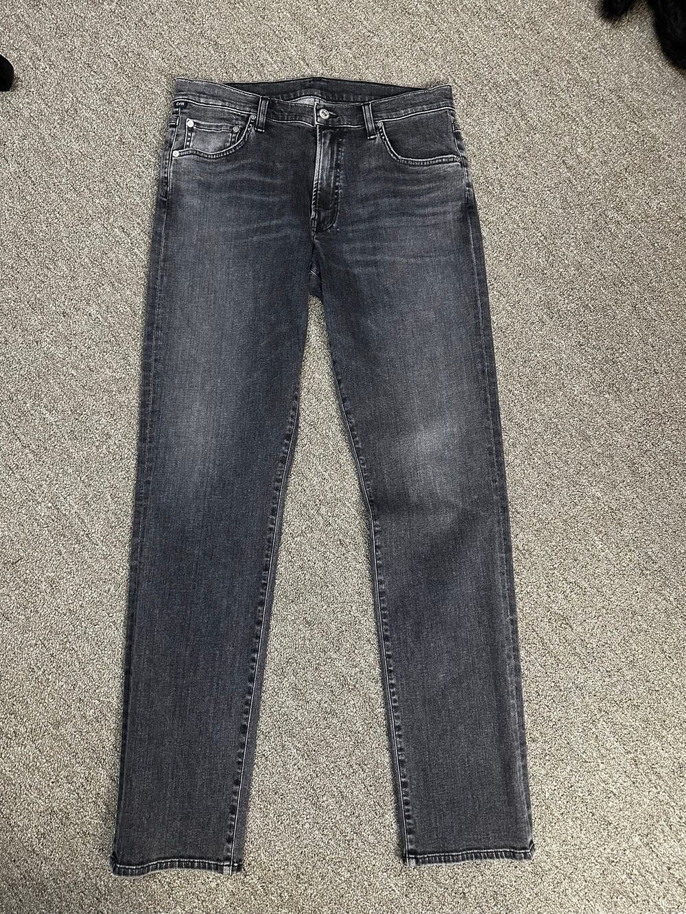 251-Citizens of Humanity Jeans Size 32 Slade Black Charcoal Denim Sample NWOT